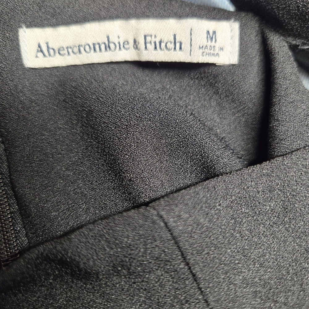 Abercrombie & Fitch Black Midi Dress Slit Women's Medium - Picture 5 of 6